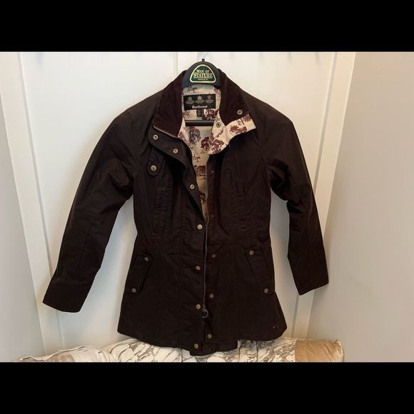 Barbour Holsteiner Waxed Skirt Jacket - size 6 - Picture 10 of 12